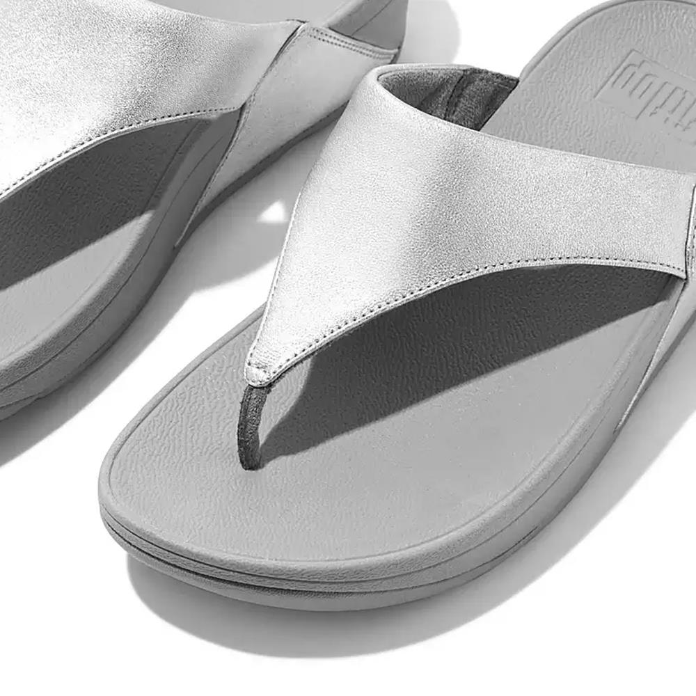 FIT FLOP WOMENS WEDGE TOE POST SANDAL SILVER LEATHER Paul Byron
